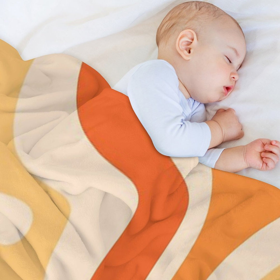 Retro Modern Liquid Swirl Abstract Pattern Square in Orange And Tangerine Tones Durable Throw Blanket