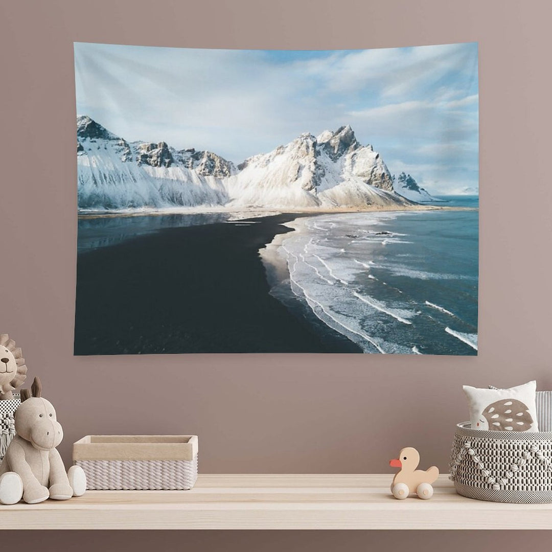 Iceland Beach at Sunset - Landscape Photography Tapestry