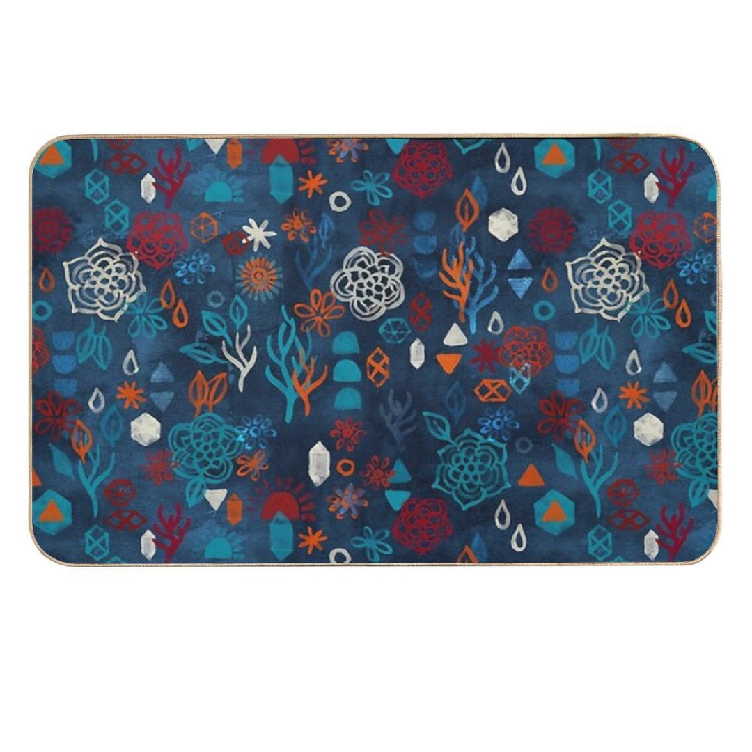 Earth, Water, Fire, Air - A Watercolor Pattern  Odorless Bath Mat