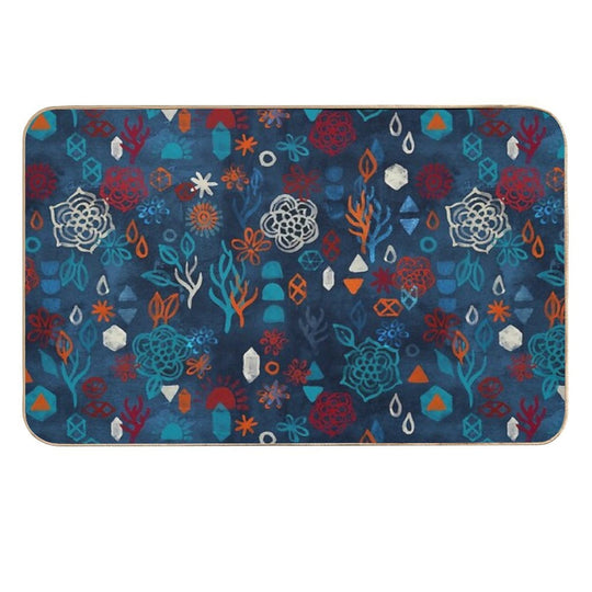 Earth, Water, Fire, Air - A Watercolor Pattern  Odorless Bath Mat