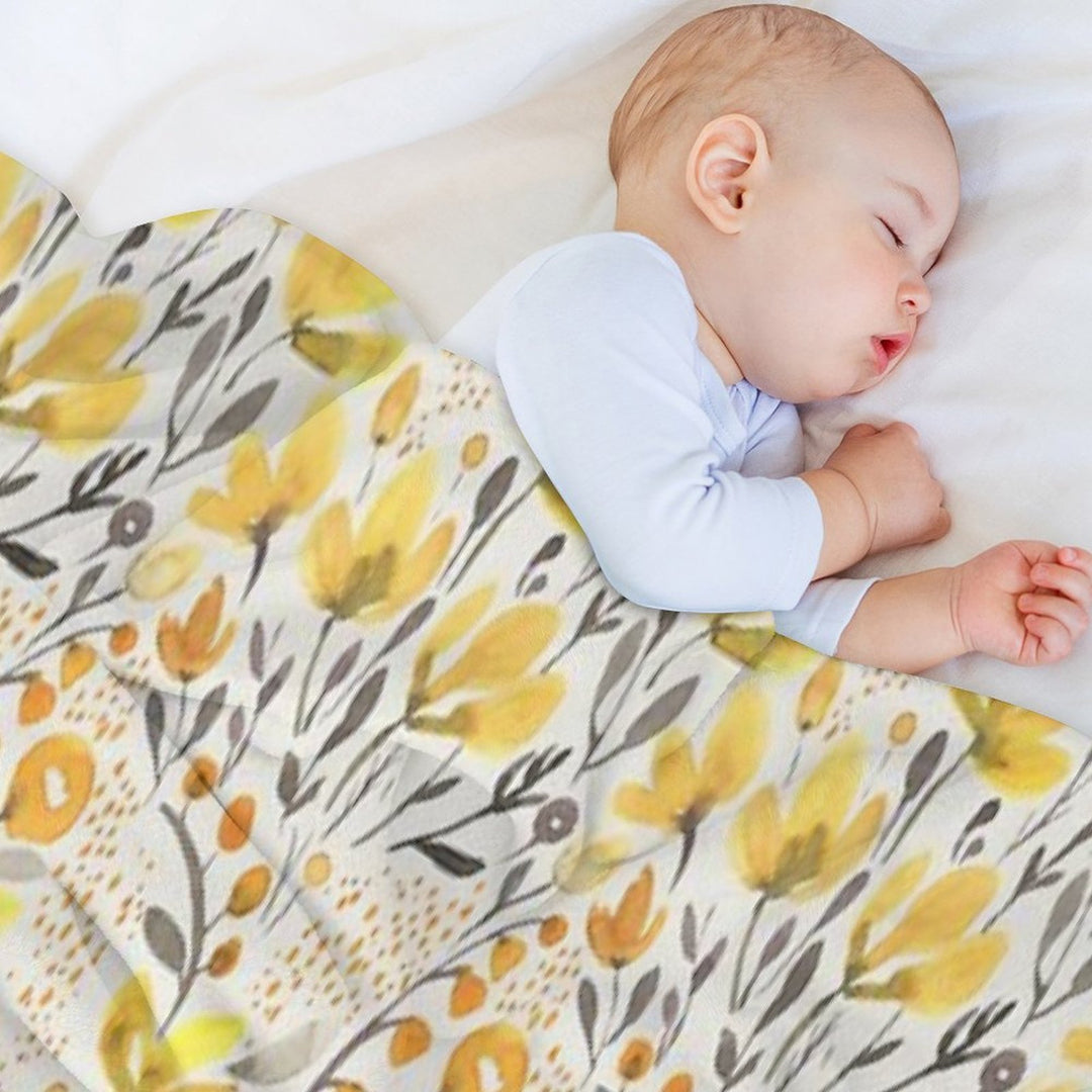 Yellow Field Wrinkle-free Throw Blanket