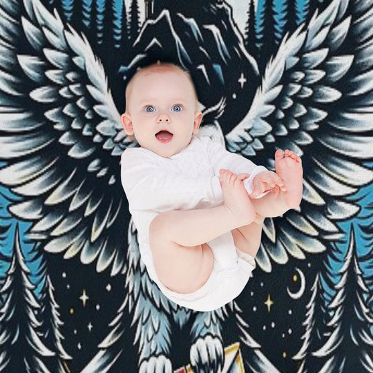 An Owl Messenger in A Mystical Night - Fantasy Travel-friendly Throw Blanket