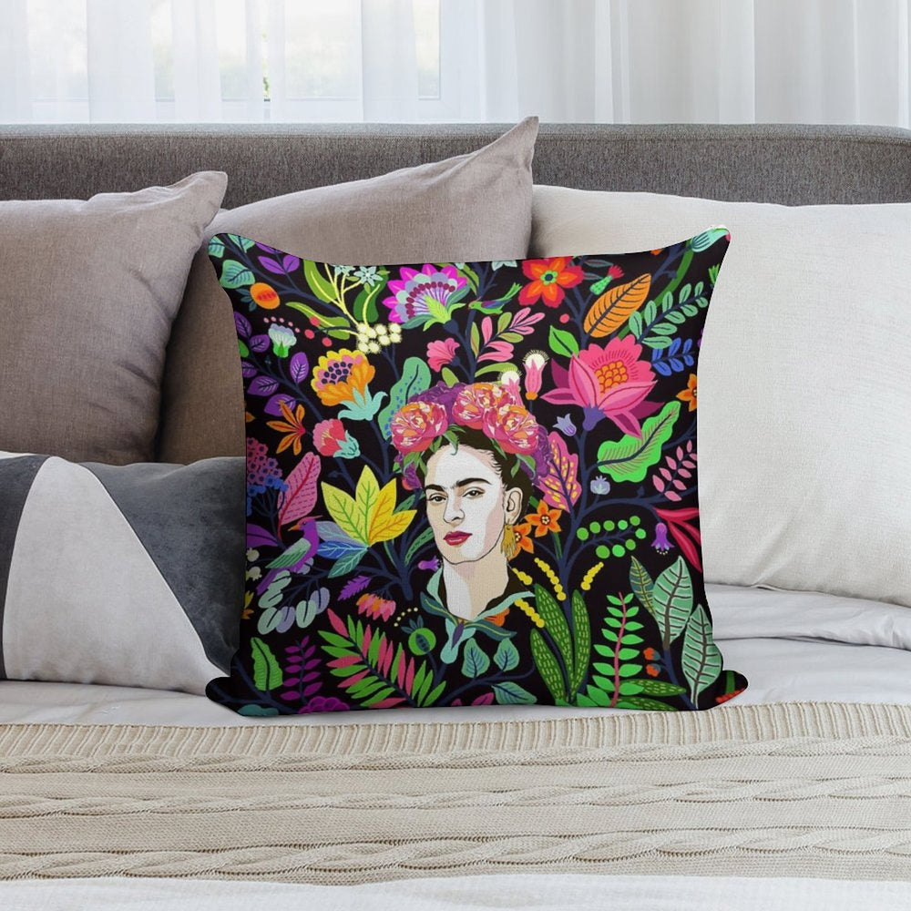 Frida in Bloom Soft Style Accent Throw Pillow