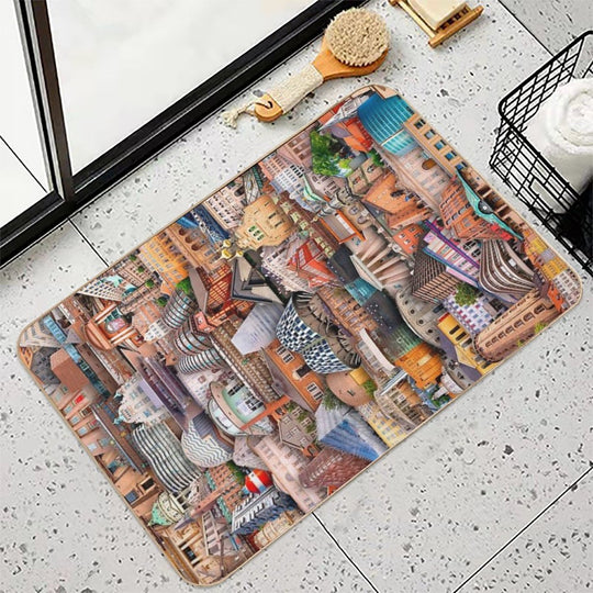 Copenhagen in Denmark  Fade-Resistant Bath Mat