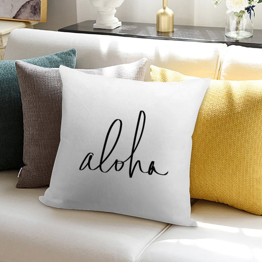 Aloha Hawaii Typography Soft Ultra-Soft Texture Throw Pillow