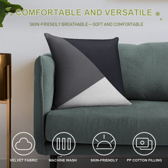 Grey Geometric Triangle Soft Washable Throw Pillow