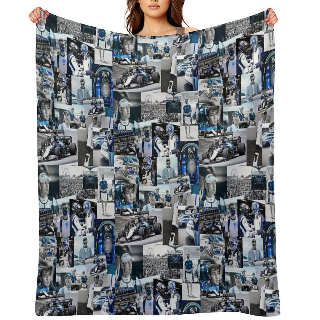George Russle Williams Racing Collage All-season Throw Blanket