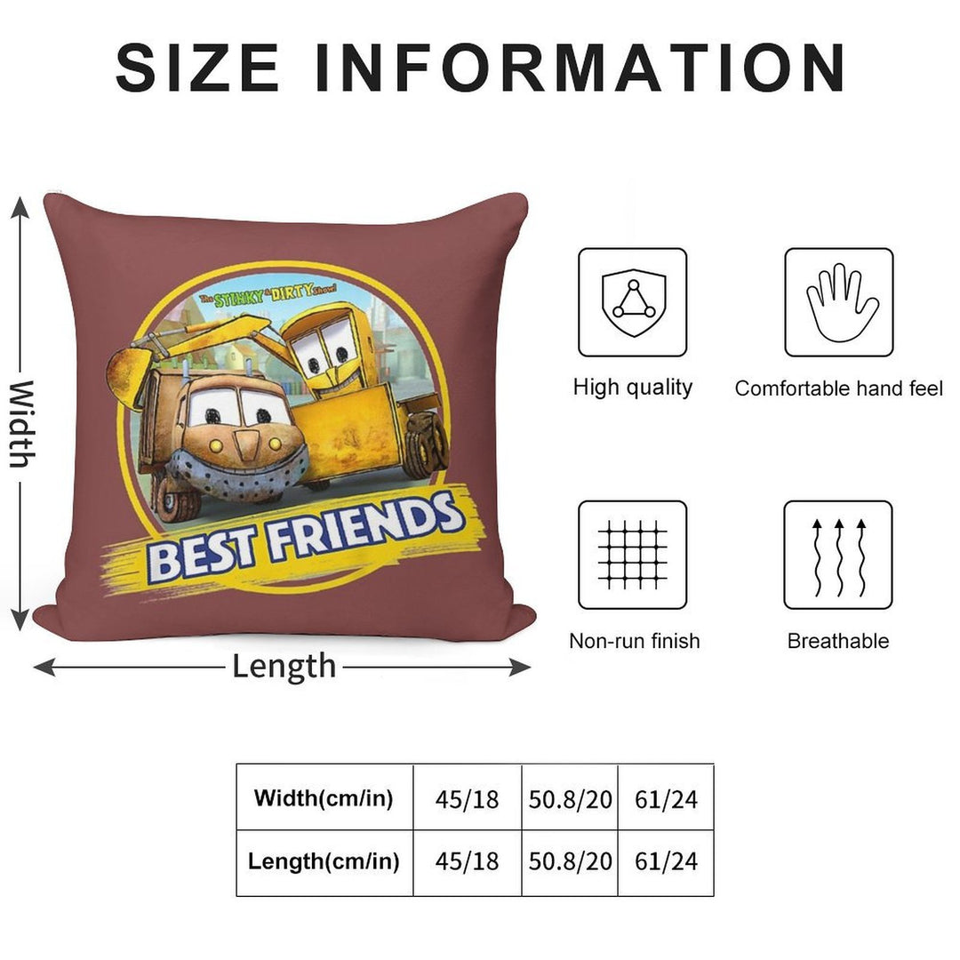 Kids The Stinky And Dirty Show - Best Friends Soft Easy Maintenance Throw Pillow