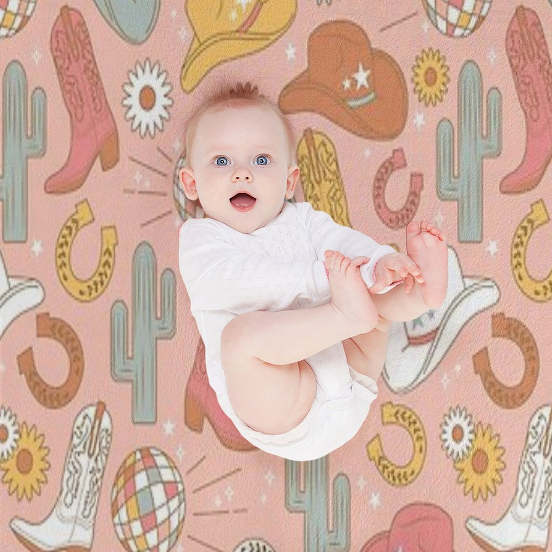 Disco Cowgirl Easy Care Throw Blanket