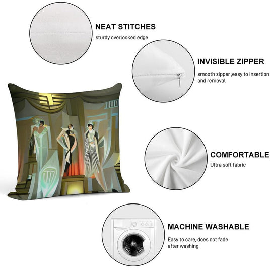 Art Deco Fashion Soft Warmth Comfort Throw Pillow