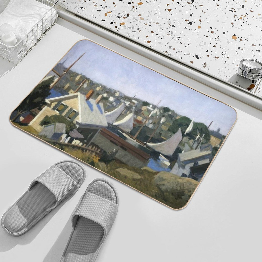 Gloucester Harbor   1912 by Edward Hopper  Odorless Bath Mat