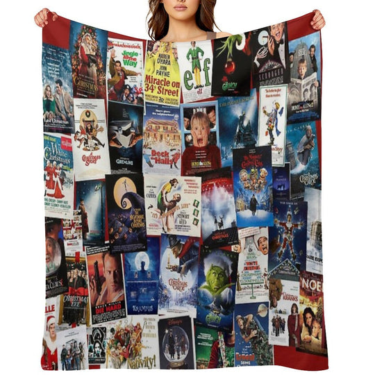 Christmas Film Collage Compact Throw Blanket