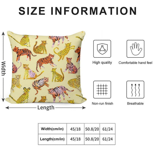 Tigers And Leopards Africa Savannah Soft Easy Maintenance Throw Pillow