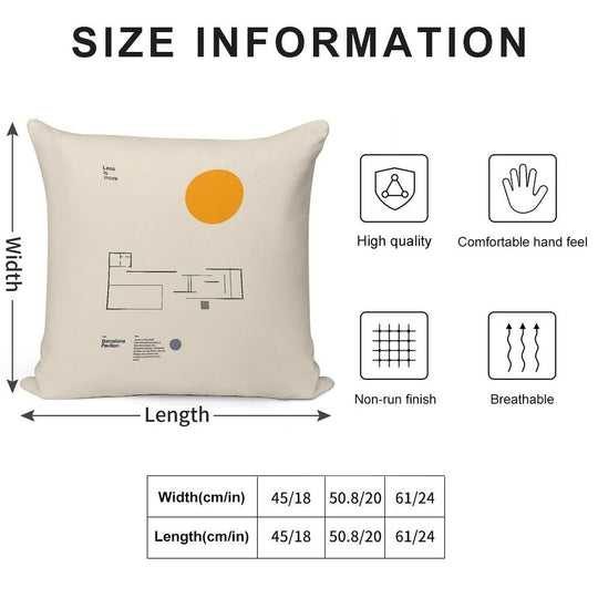 Minimalist Bauhaus Mies Van Der Rohe Barcelona Pavilion Architectural Plan Soft Bedroom Essential Throw Pillow