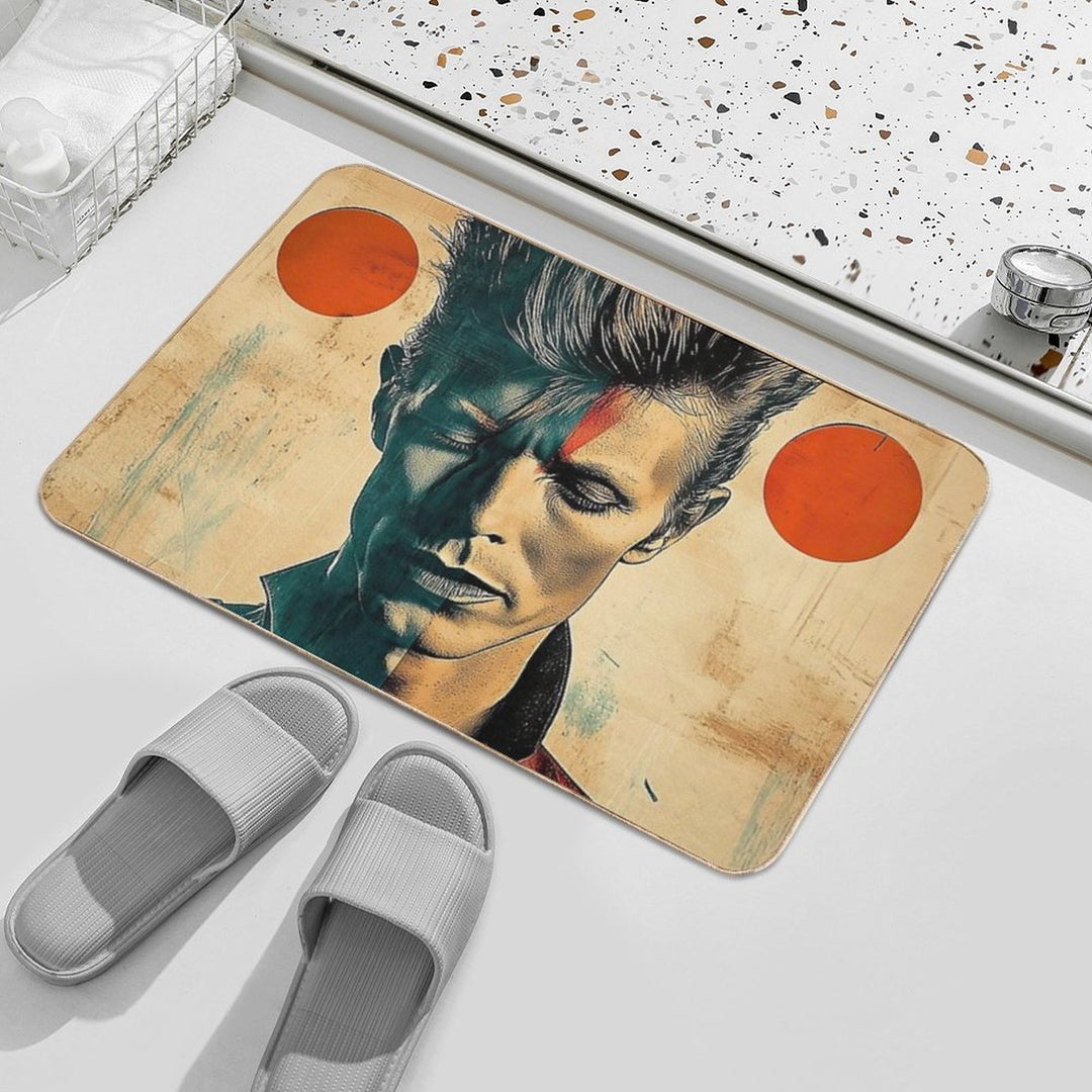 David Bowie Geometric Painting with Textures  Multi-Purpose Bath Mat