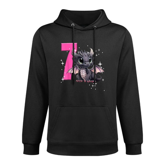 7th Birthday Dragon Party Birthday Girl Pink 7 Seven Moisture-Wicking Hoodie