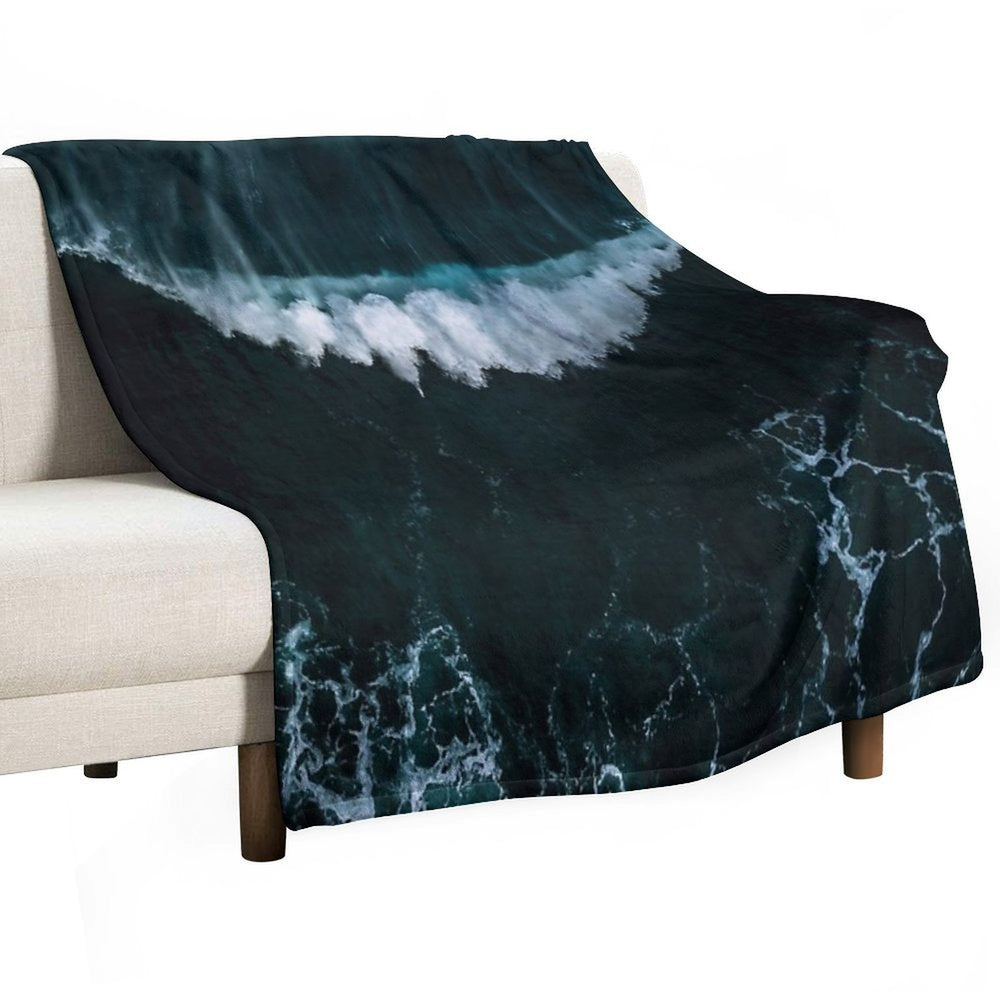 Wave in Motion - Ocean Photography Premium Throw Blanket