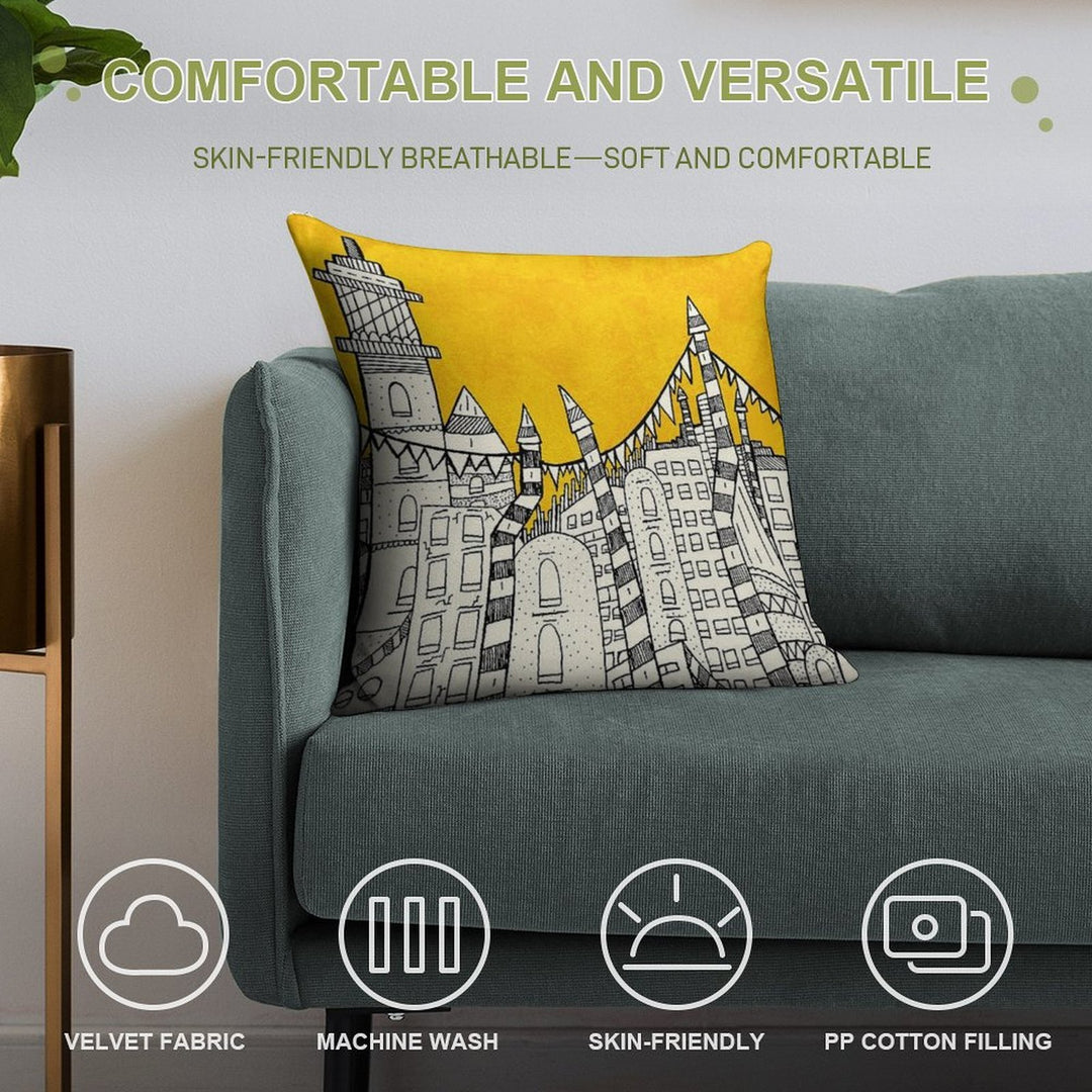 Big Sun Small City Soft Style Accent Throw Pillow