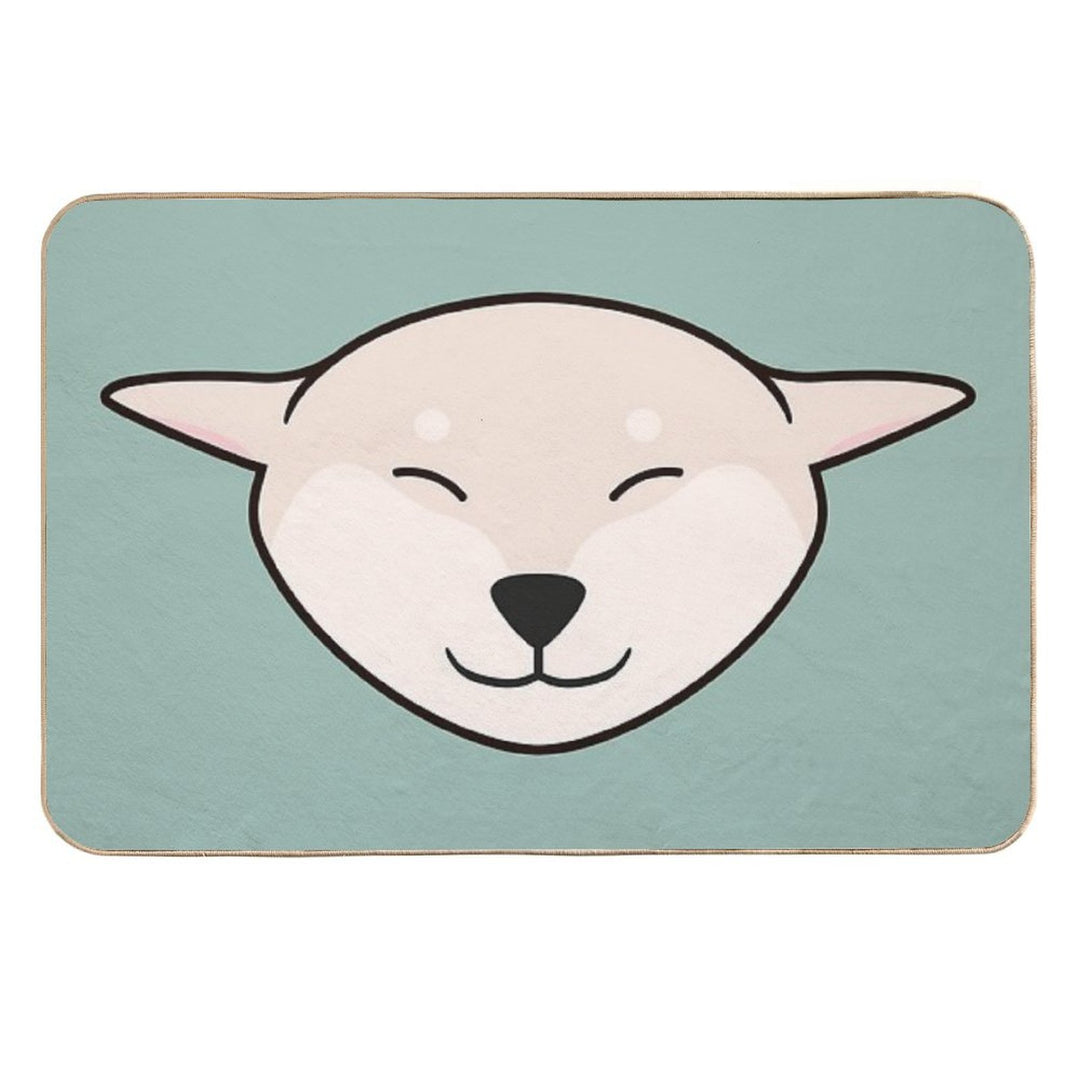 Airplane Ears Cream Shiba Inu Kawaii  Odorless Bath Mat
