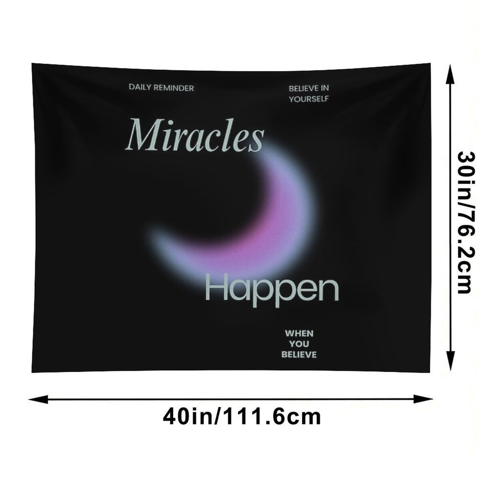 Dark Believe in Yourself Daily Reminder Positivity Quote Tapestry