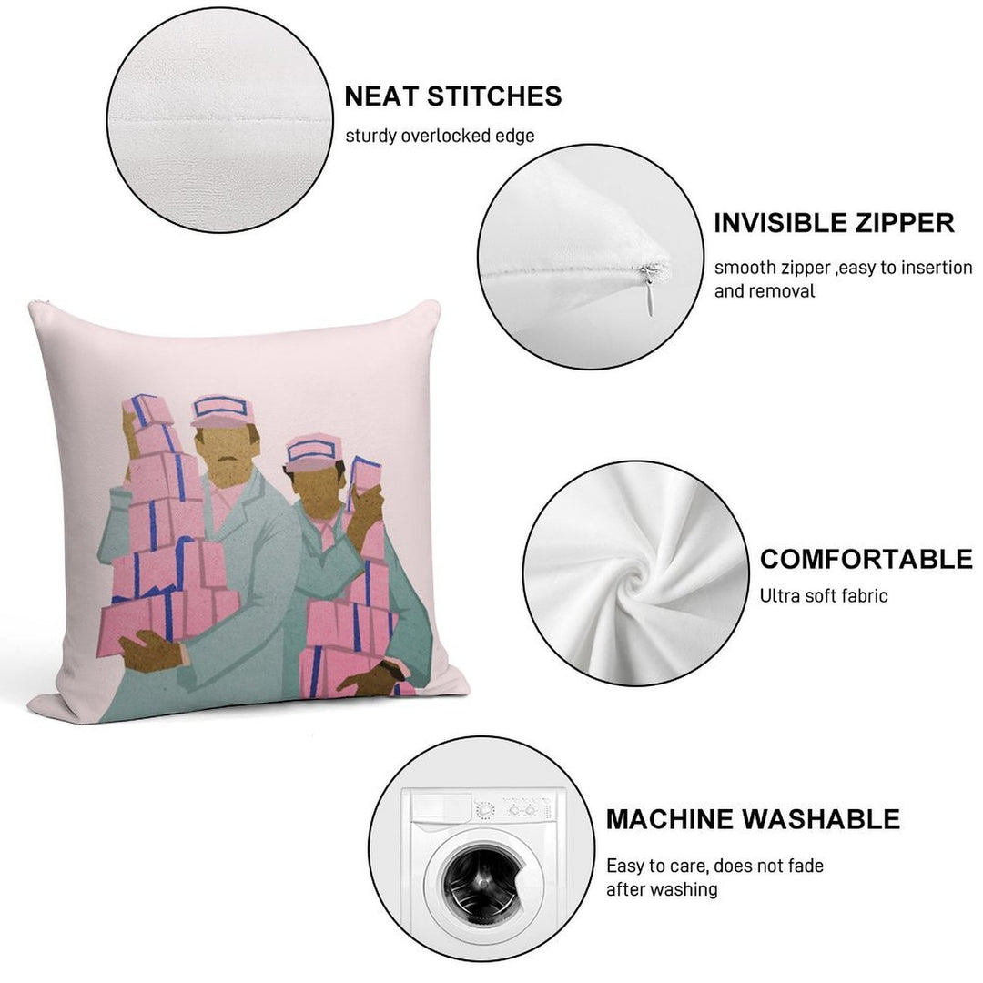 Zero And Gustave Soft Hidden Zipper Throw Pillow