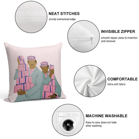 Zero And Gustave Soft Hidden Zipper Throw Pillow