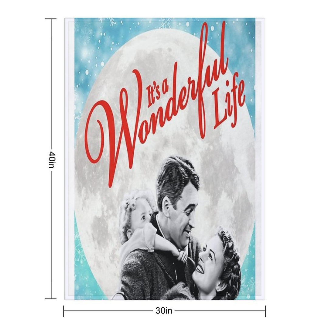 Its A Wonderful Life Vintage Christmas Classic Easy Care Throw Blanket