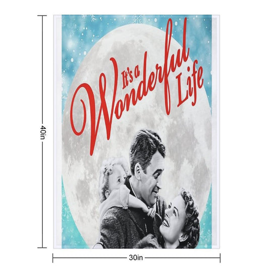 Its A Wonderful Life Vintage Christmas Classic Easy Care Throw Blanket