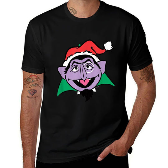 Sesame Street Christmas Santa Hat Count Von Count Face  Classic T-Shirt