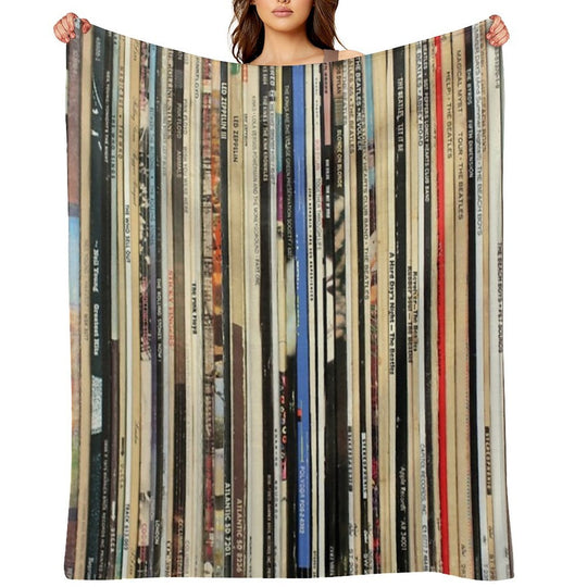 Classic Rock Vinyl Records Wrinkle-free Throw Blanket