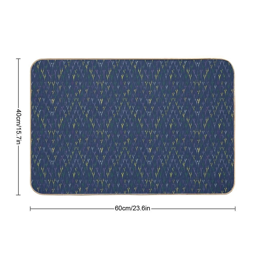 Ikat Seamless Ethnic Thai Pava Durable Bath Mat