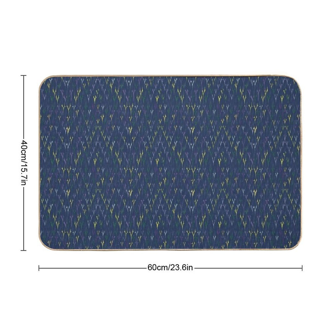 Ikat Seamless Ethnic Thai Pava Durable Bath Mat