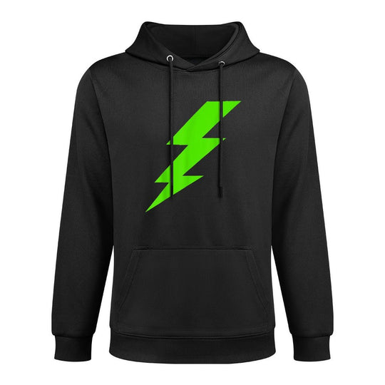 Lightning Bolt Bright Green Silhouette Cotton-Polyester Blend Hoodie