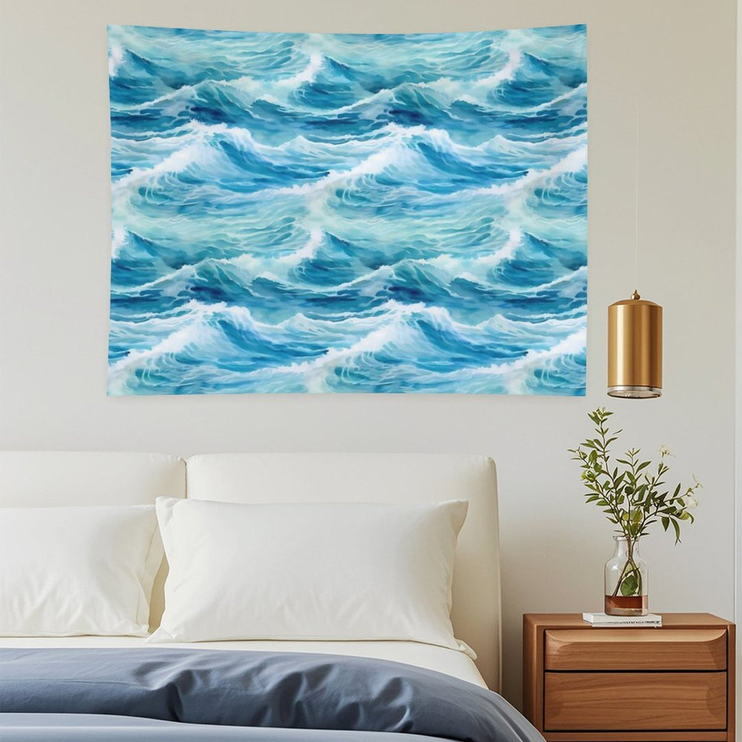 Sea Waves Watercolor Pattern #5 Tapestry