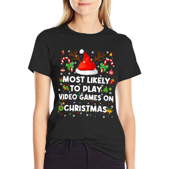 Most Likely to Play Video Game On Pjs Christmas Xmas Men  Easy-care T-Shirt