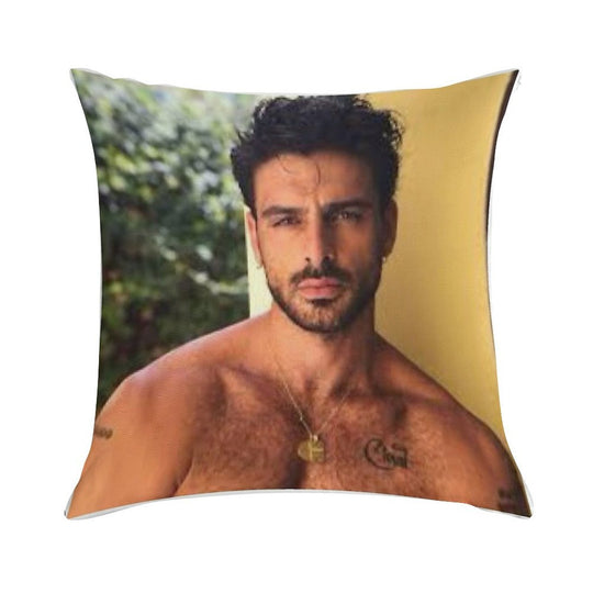 Michele Morrone Xox Soft Hidden Zipper Throw Pillow