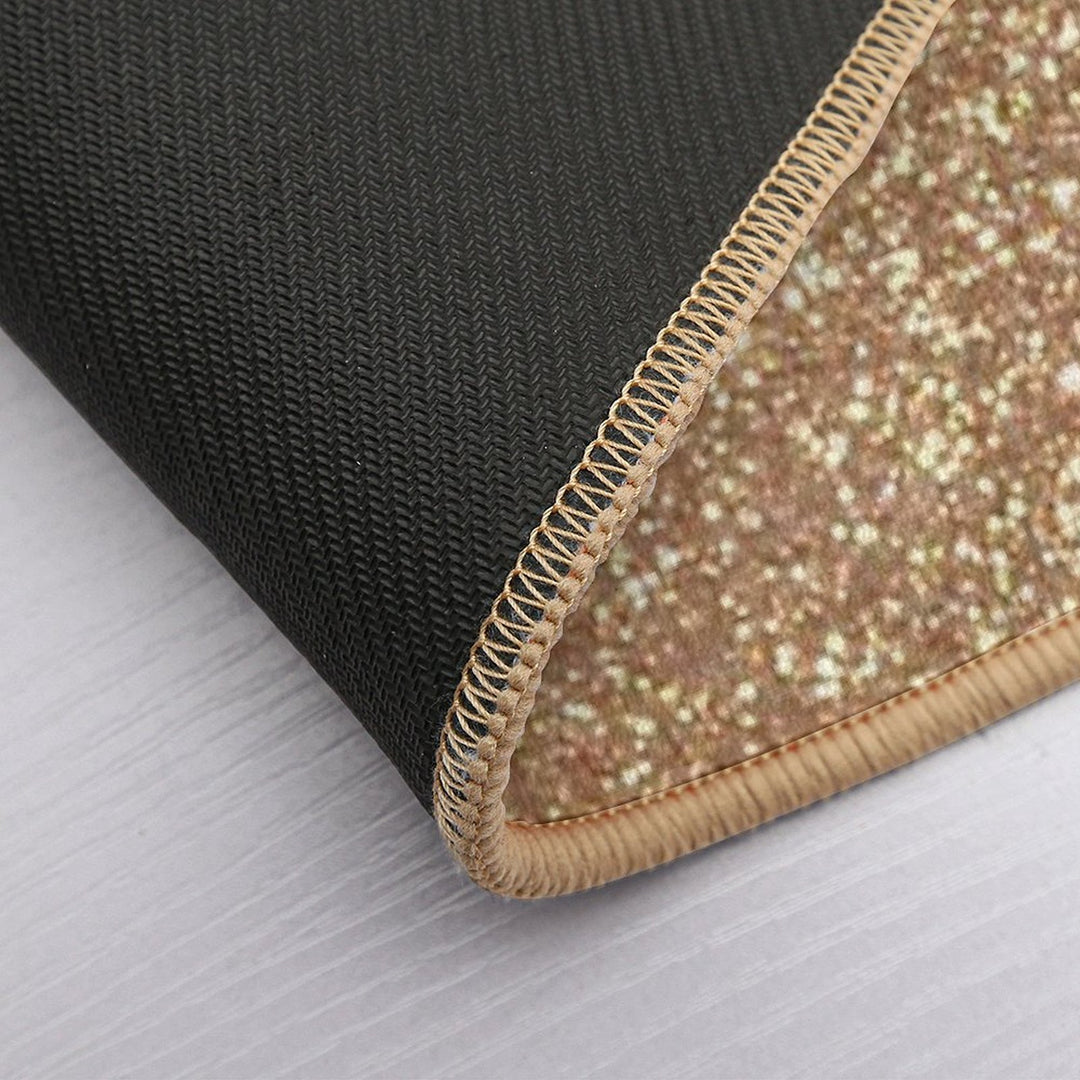 Copper Rose Gold Metallic Faux Glitter  Dirt-Trapping Bath Mat