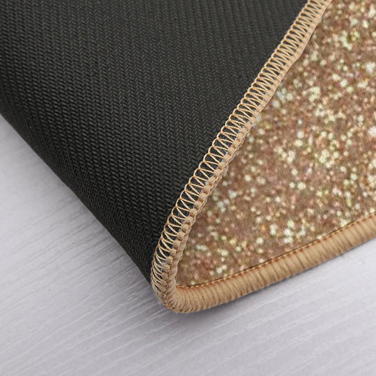 Copper Rose Gold Metallic Faux Glitter  Dirt-Trapping Bath Mat