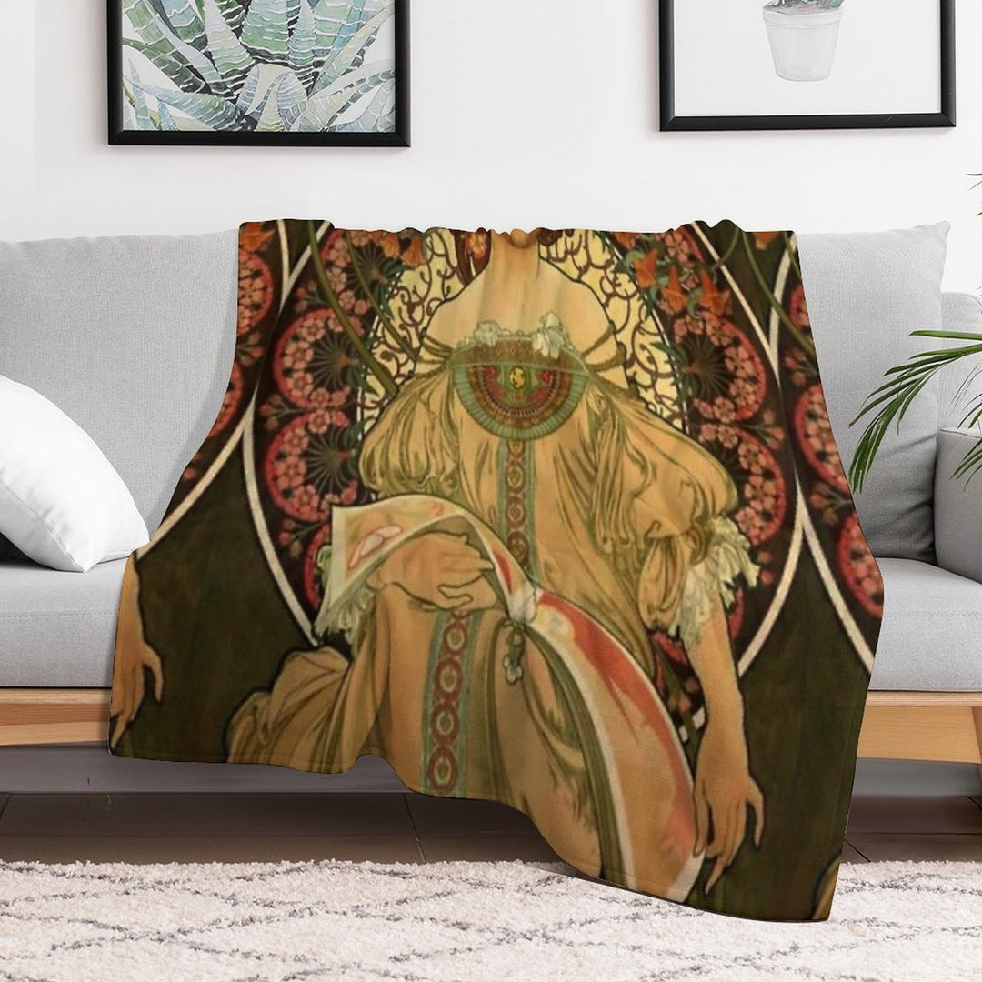 Alphonse Mucha -1860 - 1939 Durable Throw Blanket