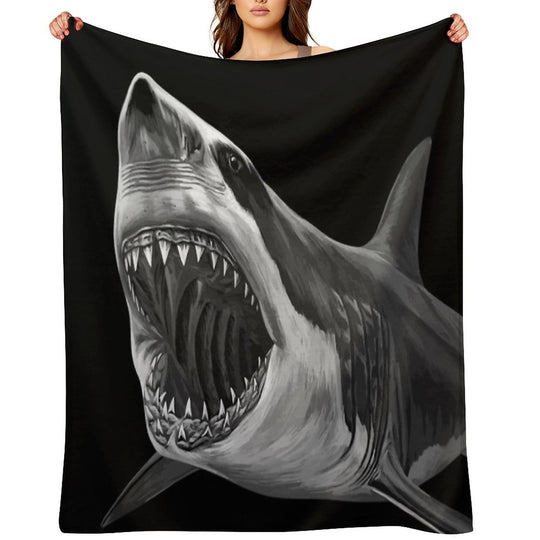 Great White Shark Premium Throw Blanket
