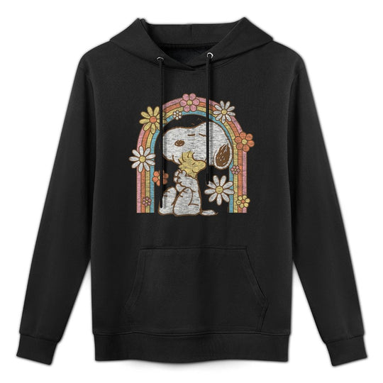 Peanuts - Retro Flower Rainbow Versatile Streetwear Hoodie