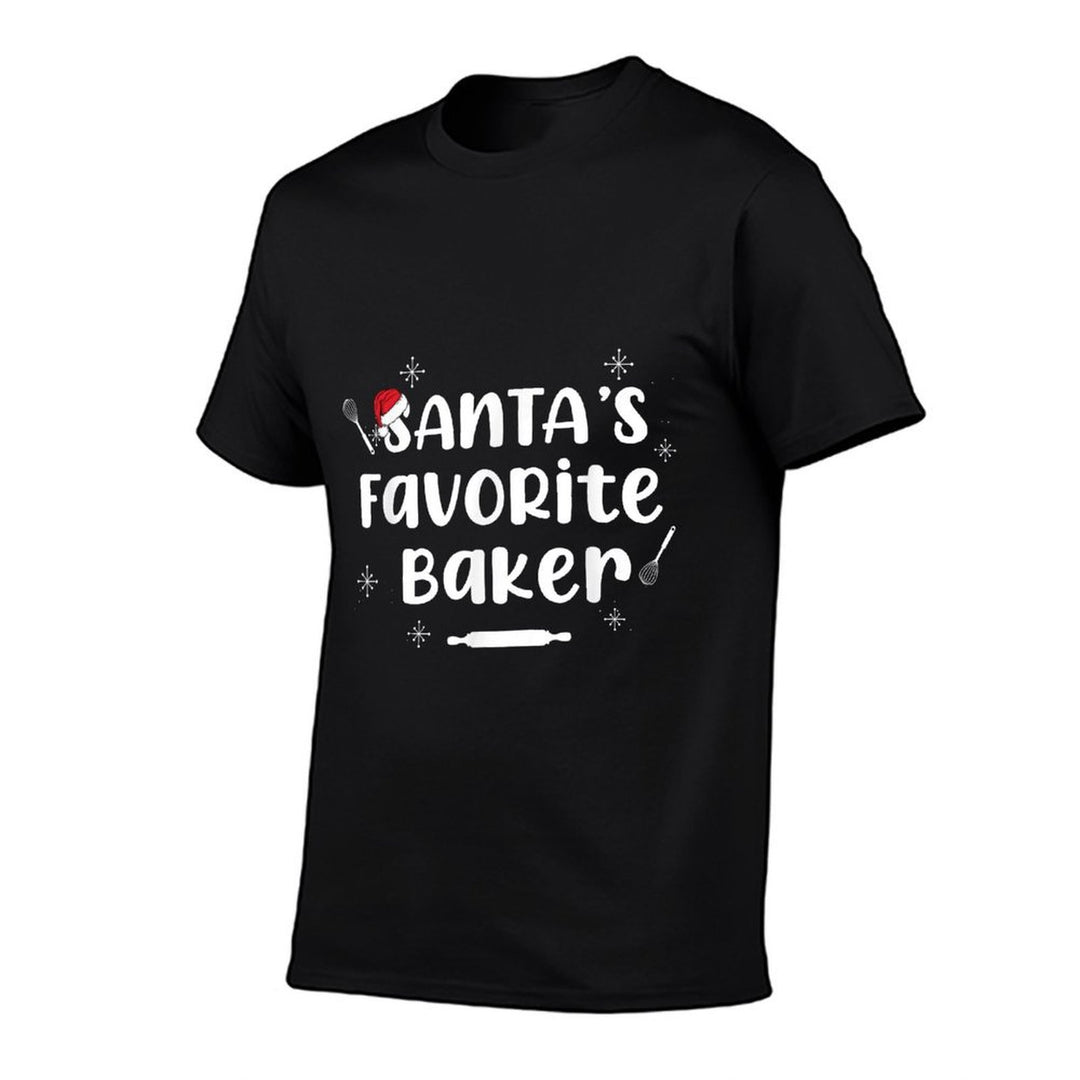 SANTAS FAVORITE BAKER Ugly Christmas Sweater Baking Meme  Oversized Silhouette T-Shirt