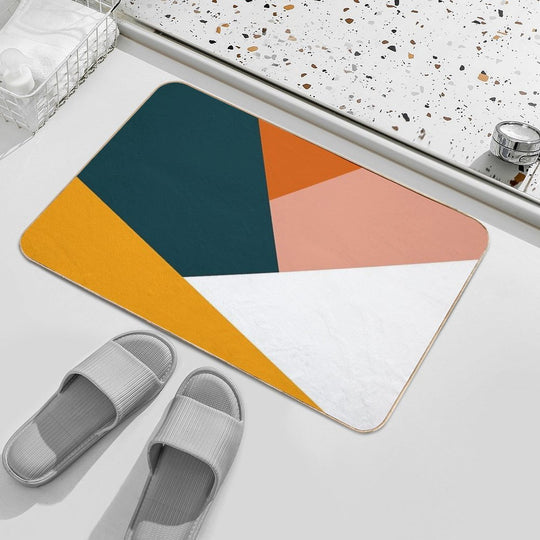 Colorful Geometric Design  High-Traffic Bath Mat