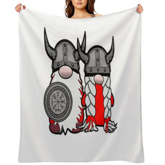 Cute Nordic Gnomes Viking Tomte Couple Scandinavian Nisse Versatility Throw Blanket