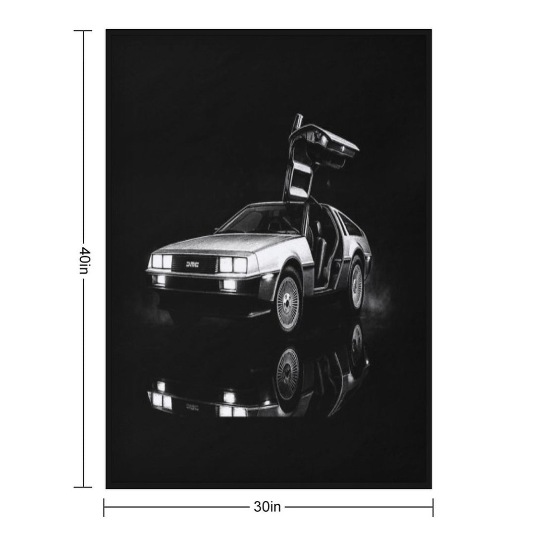 1982 DeLorean DMC-12 Iconic Artwork - Retro Car Art Durable Throw Blanket