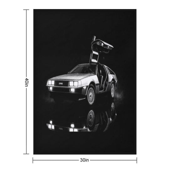 1982 DeLorean DMC-12 Iconic Artwork - Retro Car Art Durable Throw Blanket