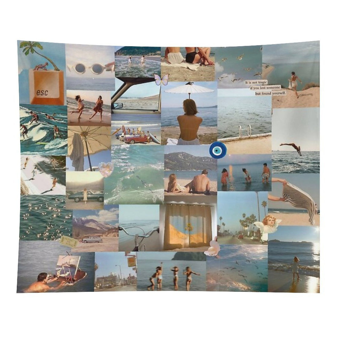 August Slipped Away Collage Tapestry