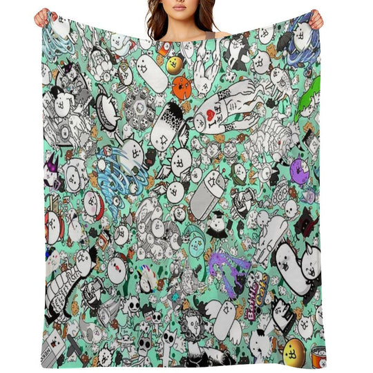Battle Cats Velvety-soft Throw Blanket
