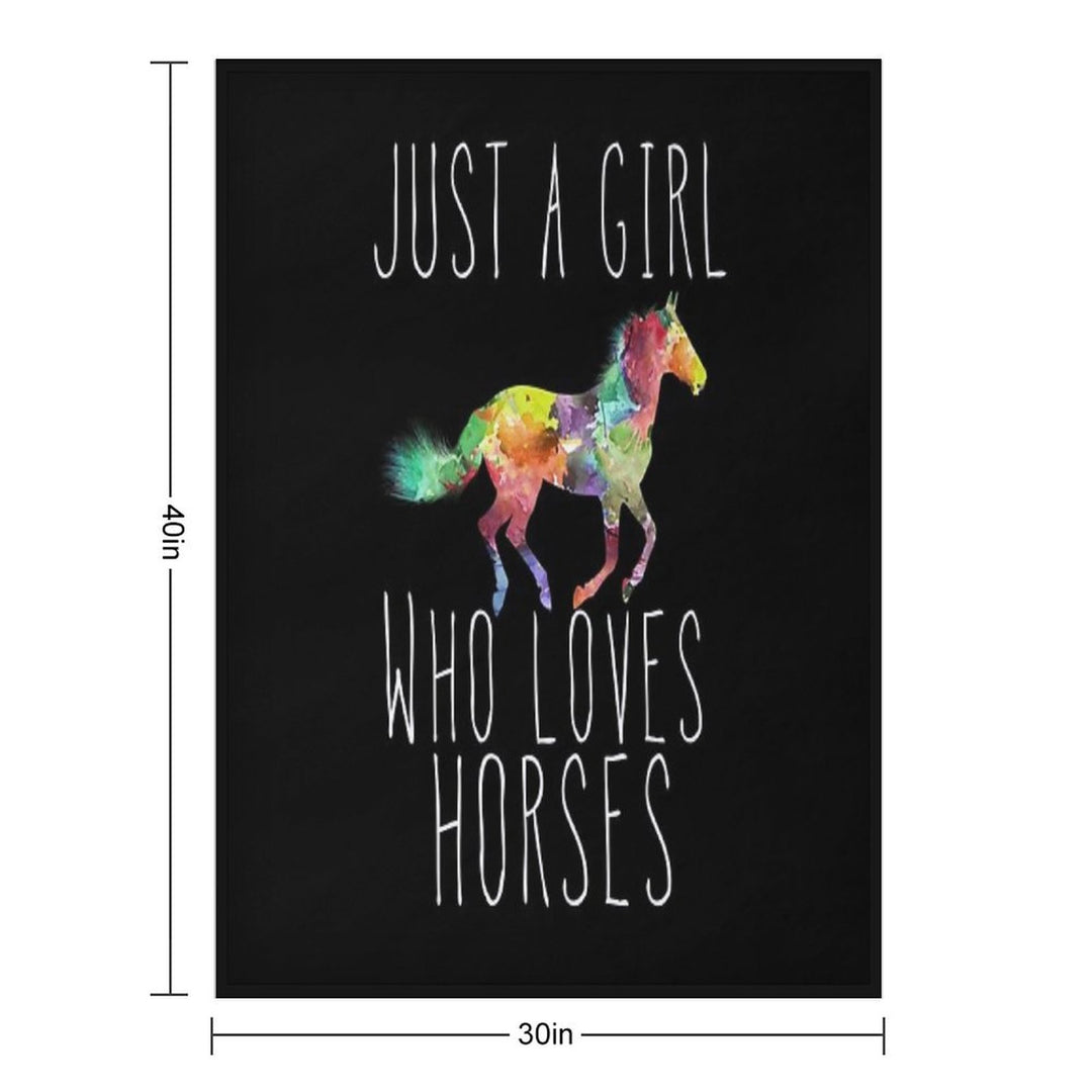 Just A Girl Who Loves Horses Travel-friendly Throw Blanket