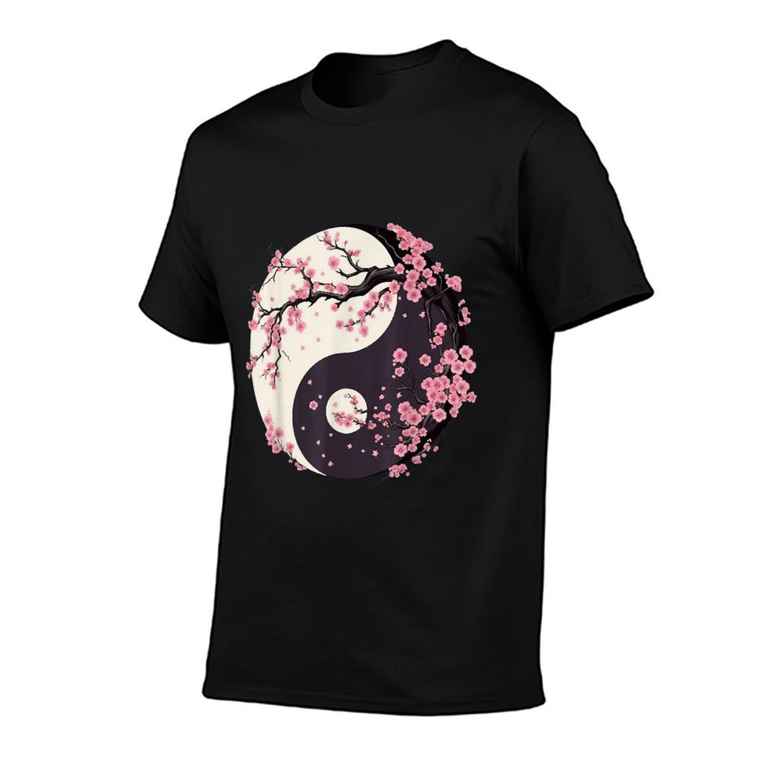 Cherry Blossom Yin Yang Tree of Life Moon Sun Duality  Quick-drying T-Shirt
